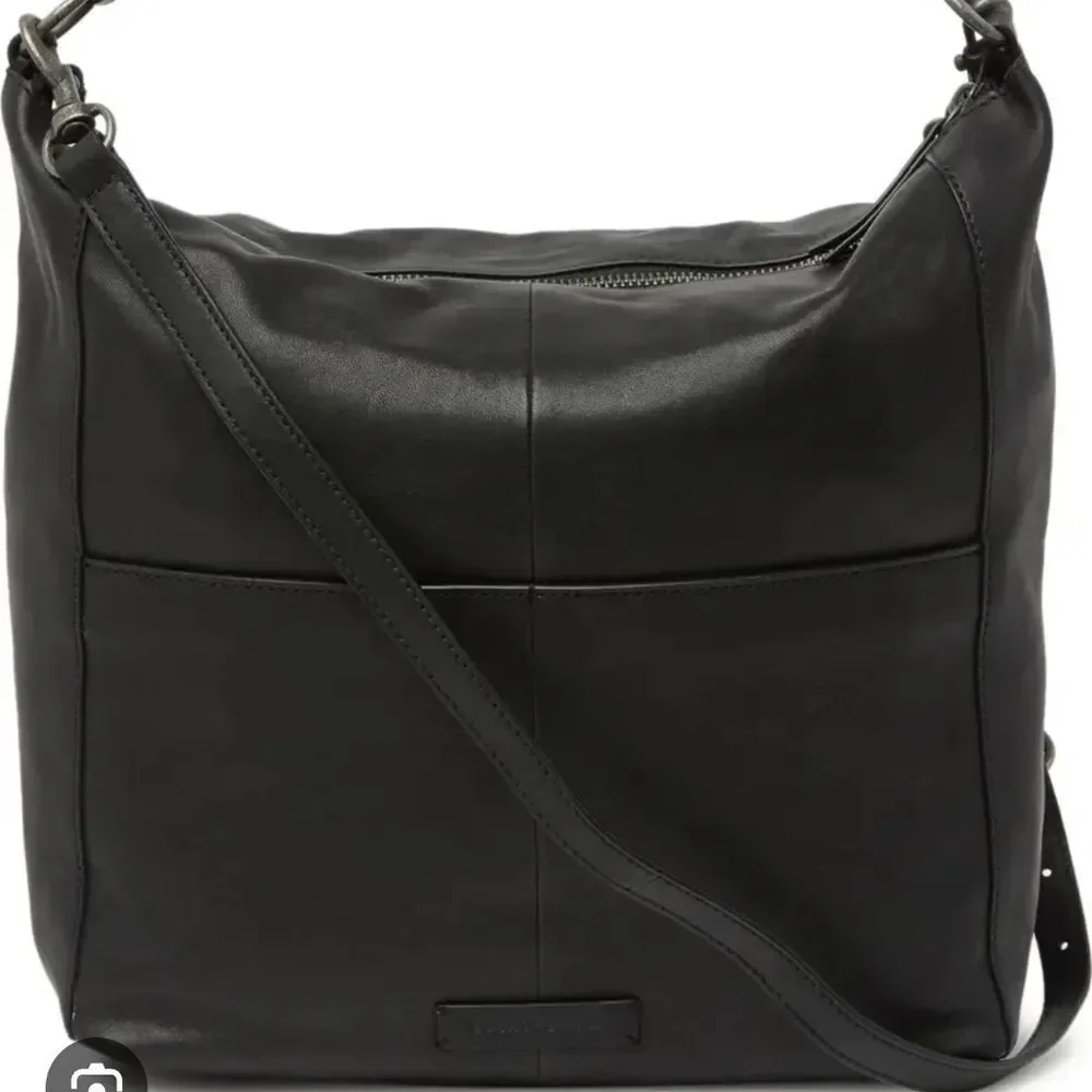 Lucky Brand Vala Leather Black Hobo Bag